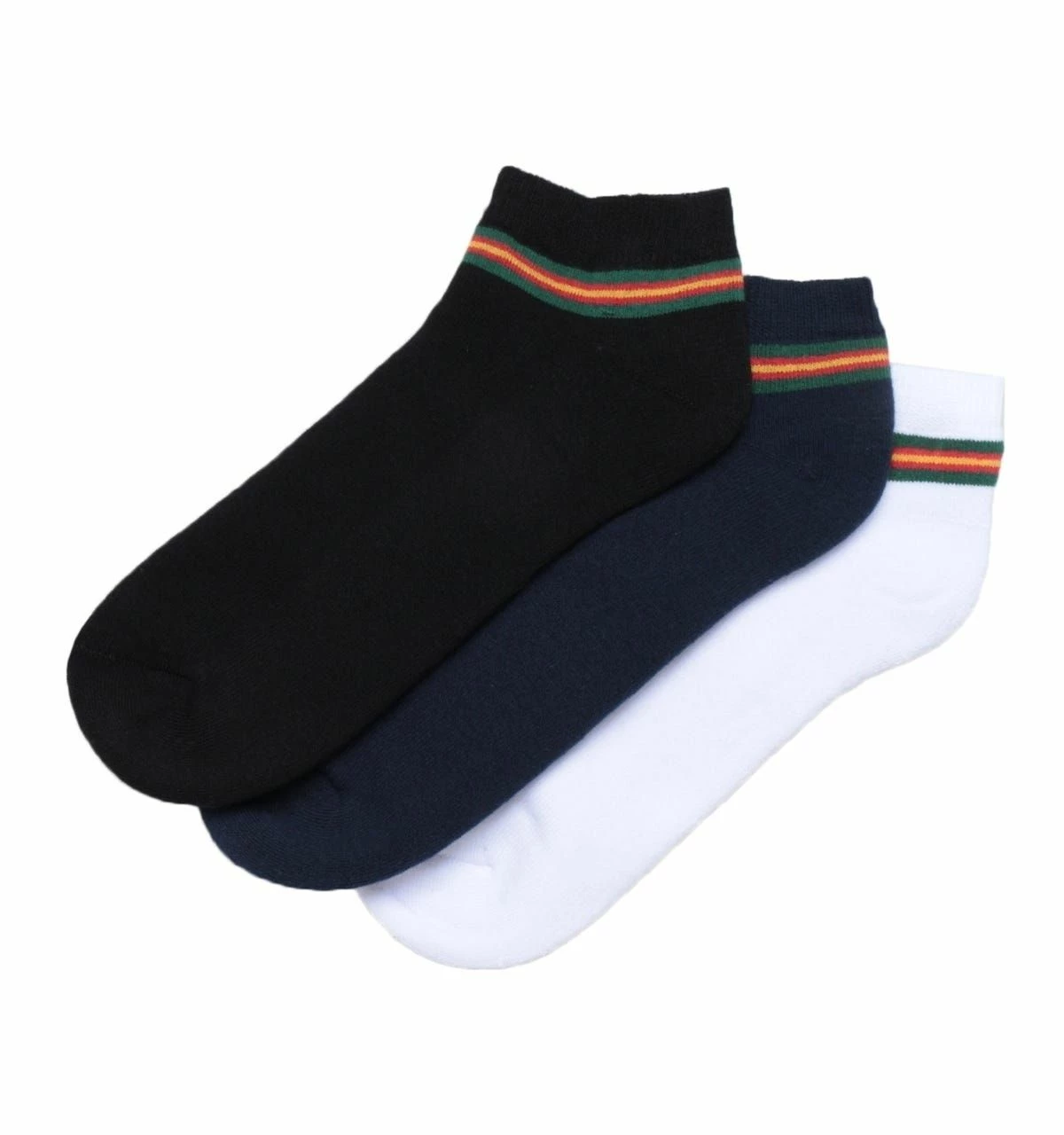 Luke 1977 3 Pack Sport Ankle Socks - Black, White & Navy - Multicolour 4 Luke 1977 3 Pack Sport Ankle Socks - Black, White & Navy - Multicolour - Image 2