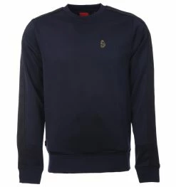 Luke 1977 Tricot Tape Logo Crew Neck Sweatshirt - Navy