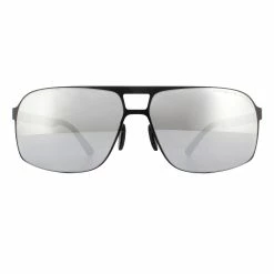 Porsche Design Sunglasses P8579 B Black Mercury Silver Mirror