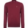 Luke 1977 Pretender Half Zip Jumper - Garnet - Red