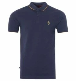 Luke 1977 Ricky Gold Tipped Polo Shirt - Navy