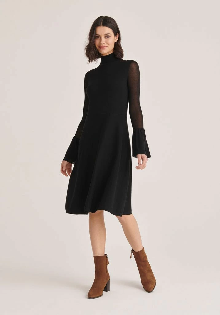 Paisie Flared Sleeve Knitted Dress - Black 3 Paisie Flared Sleeve Knitted Dress - Black