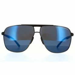 Porsche Design Aviator Mens Gun Dark Blue Mirrored 90041091 - Grey