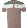 Luke 1977 Sharkey 3 Contrast Chest Panel Polo Shirt - Myrtle & Grey Days - Multicolour -Cheap Paisie Sales Store 505c816396f44b0aac91432c61ee35b4