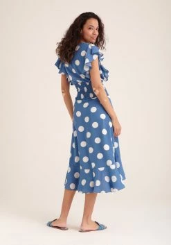 Paisie Polka dot Wrap Skirt - Blue -Cheap Paisie Sales Store 52131f19ed3641868fd680198738b37a 1