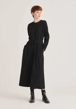 Paisie Belted Jersey Jumpsuit with Buttons - Black -Cheap Paisie Sales Store 5d7ffaf4739a4955b484a75e2274d400