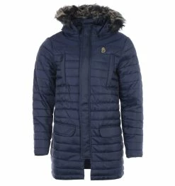 Luke 1977 Senior Bubbla Removable Fur Hood Parka Jacket - Navy