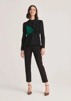 Paisie High Waist Slim Trousers - Black