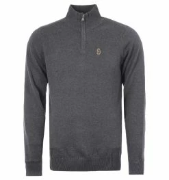 Luke 1977 Pretender Half Zip Jumper - Charcoal