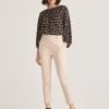 Paisie High Waist Slim Trousers - Beige