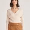 Paisie Ribbed Wrap Top - Cream -Cheap Paisie Sales Store 7a4734d1e8ae49118777298507409ed1