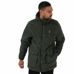 Men's Luke 1977 New Orleans Long Coat in olive