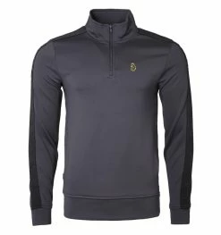 Men's Luke 1977 TTTQR Tric Quarter Zip Sweatshirt in Charcoal