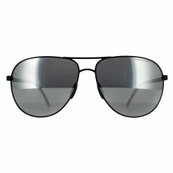 Porsche Design Aviator Mens Black Silver Mirror Polarized 90041091