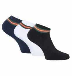 Luke 1977 3 Pack Sport Ankle Socks - Black, White & Navy - Multicolour