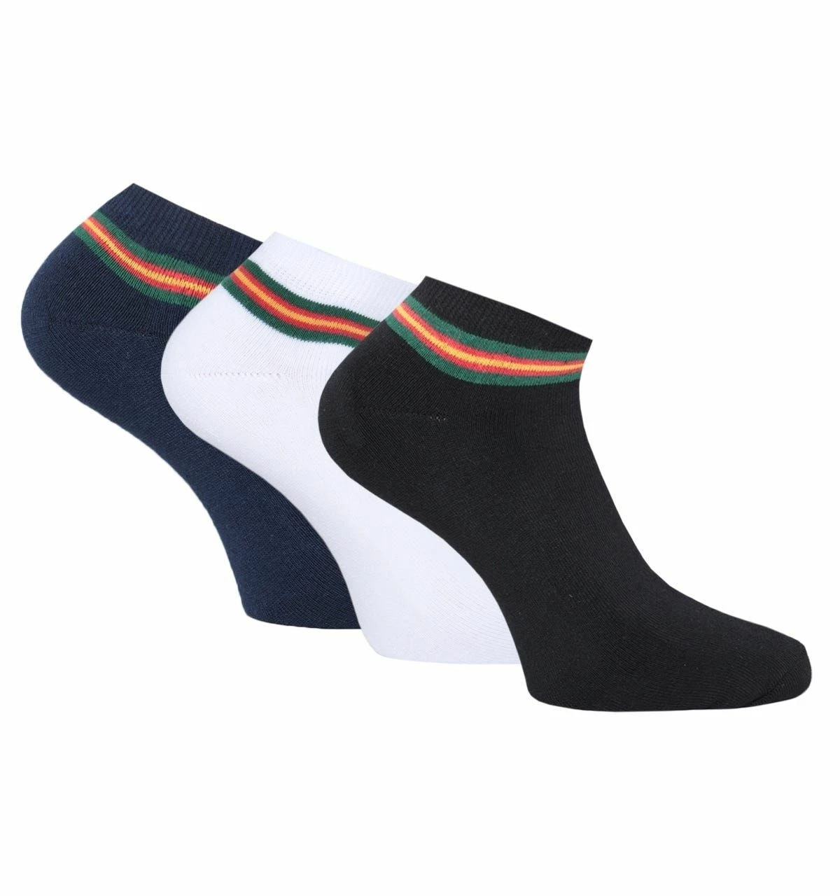Luke 1977 3 Pack Sport Ankle Socks - Black, White & Navy - Multicolour 3 Luke 1977 3 Pack Sport Ankle Socks - Black, White & Navy - Multicolour