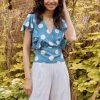Paisie Polka dot Wrap Top - Blue