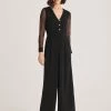Paisie V-Neck Jumpsuit with Sheer Sleeves - Black 1 Paisie V-Neck Jumpsuit with Sheer Sleeves - Black -Cheap Paisie Sales Store aec3a071076d4006ae74ff3d8e04794b