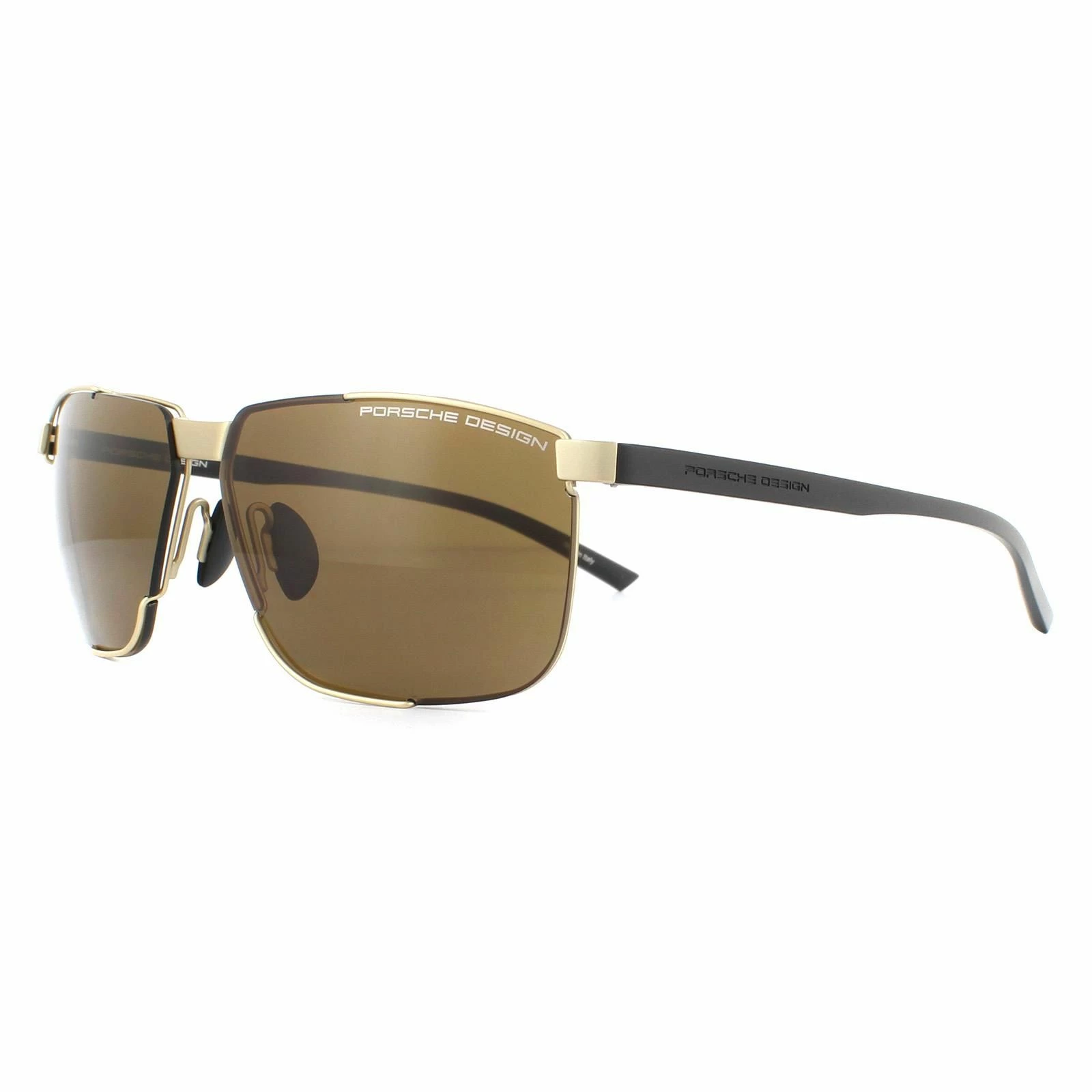 Porsche Design Rimless Mens Gold Brown Sunglasses 4 Porsche Design Rimless Mens Gold Brown Sunglasses - Image 2