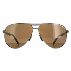 Porsche Design Aviator Mens Gunmetal Brown P8649 - Grey