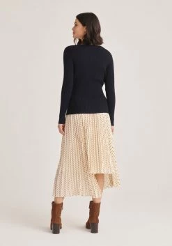 Paisie Ribbed Wrap Top - Navy -Cheap Paisie Sales Store bb71e8be227747459d0a5d7964ae17a3