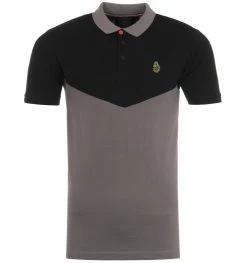 Luke 1977 Cala Mayor Contrast Polo Shirt - Black