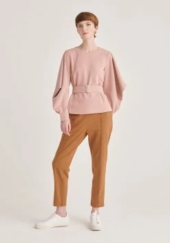 Paisie Belted Blouse - Pink
