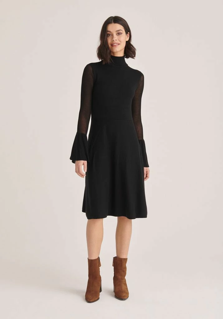 Paisie Flared Sleeve Knitted Dress - Black 4 Paisie Flared Sleeve Knitted Dress - Black - Image 2