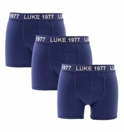 Luke 1977 Three Pack Boxer Trunks - Navy