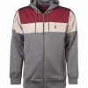 Luke 1977 Baldur Colour Block Zip Hoodie - Mid Grey & Garnet -Cheap Paisie Sales Store fef030f145c64b98b6a59cbfe064bc38