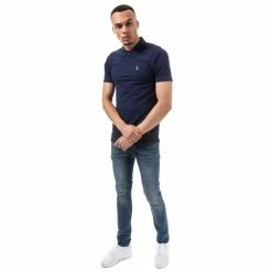 Men's Luke 1977 Williams Polo Shirt in Navy - Blue -Cheap Paisie Sales Store zm120101gh navy 2